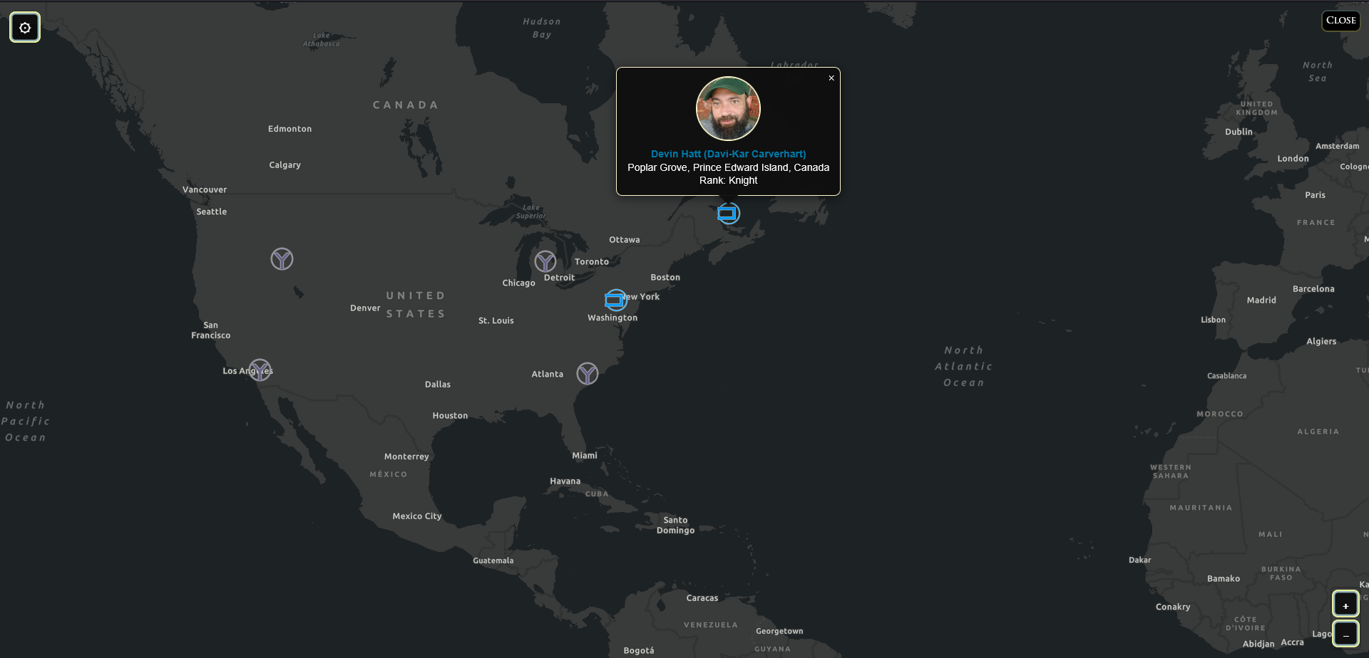 Temple of the Jedi member location map