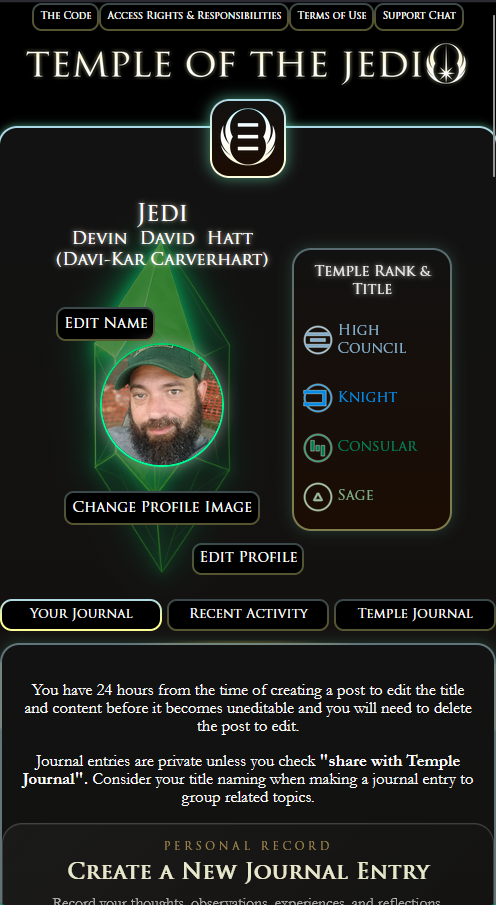 Temple profile landing page